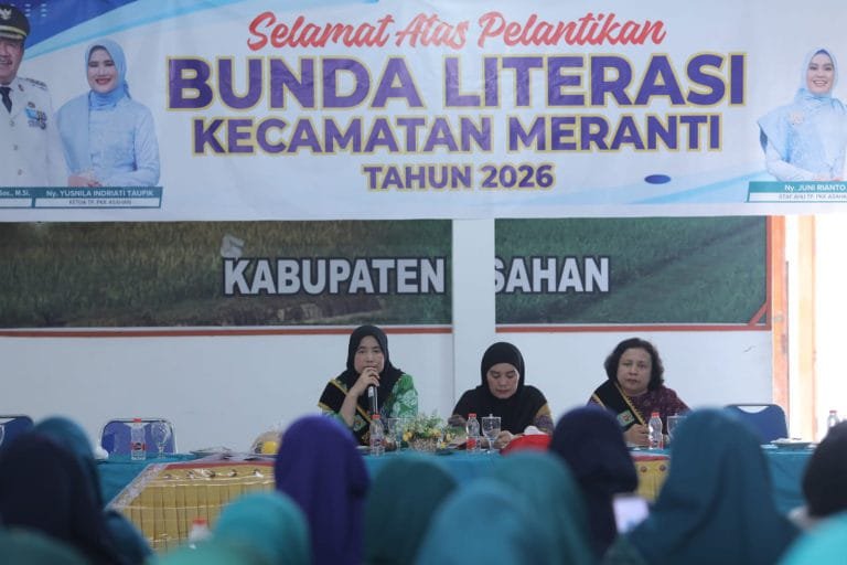 Bunda Literasi Asahan Lantik Penggerak Literasi Kecamatan Meranti/Hibata.id