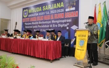 Bupati Asahan Taufik Zainal Abidin Siregar menghadiri wisuda 110 sarjana IAIDU Asahan di Kisaran dan menyatakan dukungan pengembangan kampus menuju universitas/Hibata.id