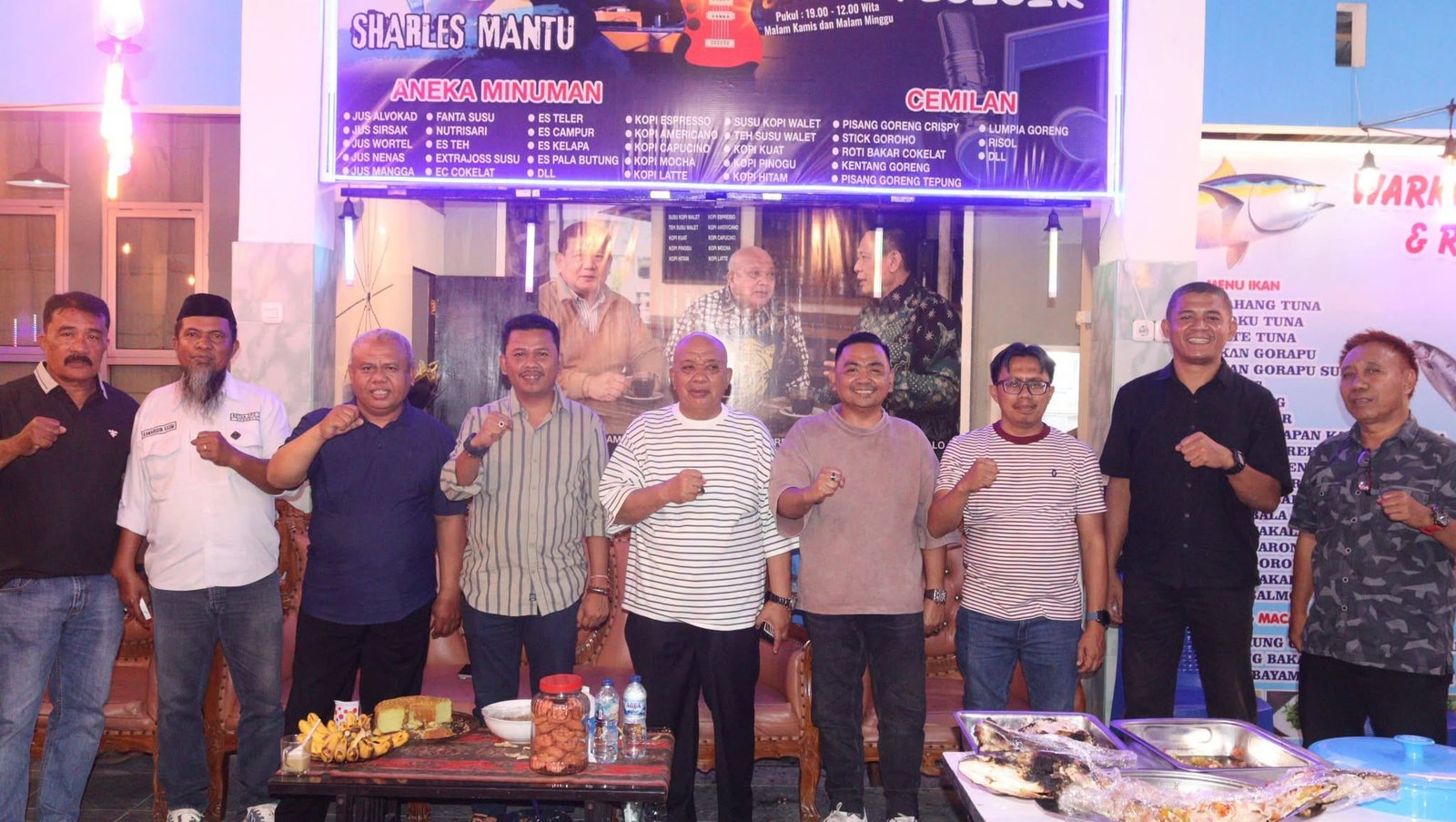 Wakil Ketua DPRD Bone Bolango Zainudin Pedro Bau menghadiri peluncuran Kedai Kopi Pesisir yang digagas Asosiasi Nelayan Provinsi Gorontalo dan HNSI di Bone Bolango/Hibata.id