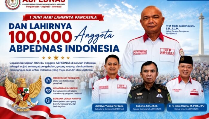 ABPEDNAS Tembus 100 Ribu Anggota di Hari Lahir Pancasila 2026, Perkuat Peran BPD