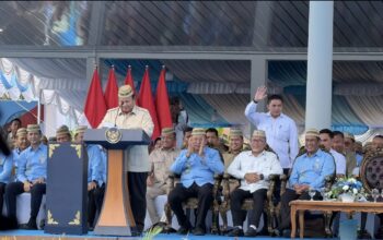 Presiden Prabowo Subianto mengadiri Puncak PENAS Petani dan Nelayan XVII di Sport Center Limboto, Kabupaten Gorontalo, Rabu (24/6/2026). (Liputan6.com/Lizsa Egaham)/Hibata.id