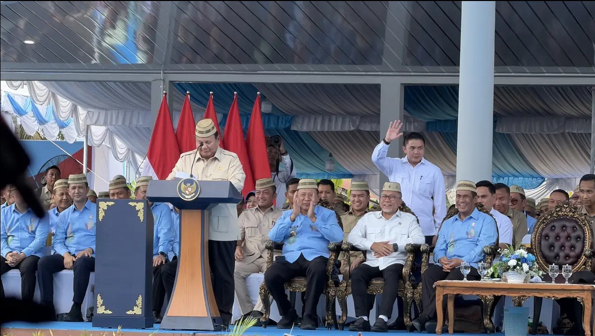 Presiden Prabowo Subianto mengadiri Puncak PENAS Petani dan Nelayan XVII di Sport Center Limboto, Kabupaten Gorontalo, Rabu (24/6/2026). (Liputan6.com/Lizsa Egaham)/Hibata.id