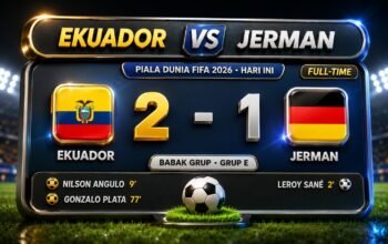 Ekuador Tumbangkan Jerman 2-1, Tiket 16 Besar Piala Dunia 2026 di Tangan/Hibata.id
