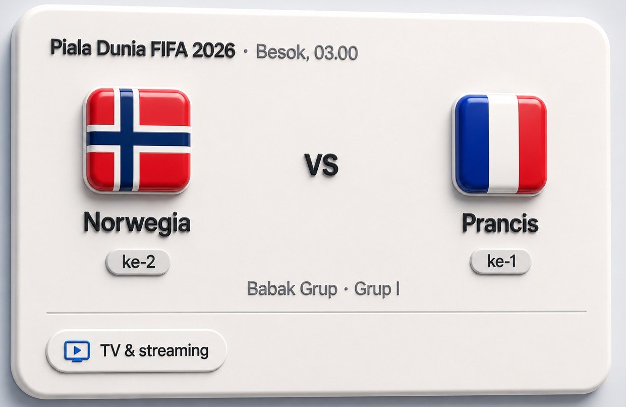 Prediksi Skor Norwegia vs Prancis di Piala Dunia 2026 Besok/Hibata.id