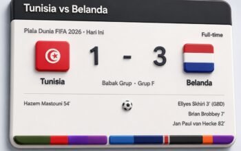 Belanda mengalahkan Tunisia 3-1 dalam laga terakhir penyisihan Grup F Piala Dunia 2026/Hibata.id
