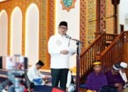 Wakil Wali Kota Gorontalo, Indra Gobel saat menghadiri Doa Asyura 10 Muharram 1448 Hijriah di Masjid Agung Baiturrahim, Rabu malam (24/6/2026). (foto; Humas)