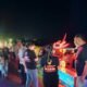 Tim Unit Reaksi Cepat (URC) Polres Pohuwato menghentikan kegiatan hiburan musik yang berlangsung hingga dini hari di Desa Maleo, Kecamatan Paguat, Kabupaten Pohuwato, Minggu, 14 Juni 2026. (Foto: Polisi)