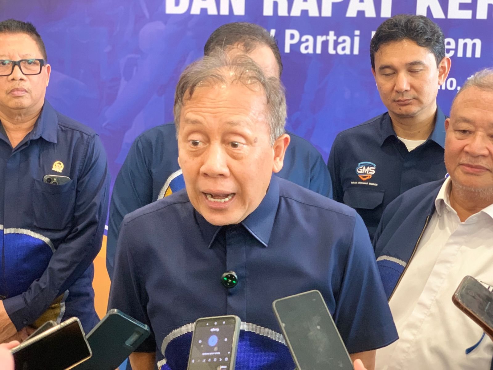 Wakil Ketua Umum Partai NasDem Saan Mustopa menyampaikan dukungan kepada Rahmat Gobel untuk kembali maju sebagai calon anggota DPR RI dari Dapil Gorontalo pada Pemilu 2029/Hibata.id