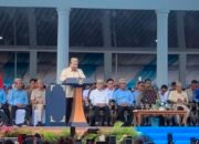 Presiden Prabowo Subianto menyampaikan pidato pada puncak Pekan Nasional (PENAS) Petani dan Nelayan XVII di Gorontalo, Rabu (24/6/2026)/Hibata.id