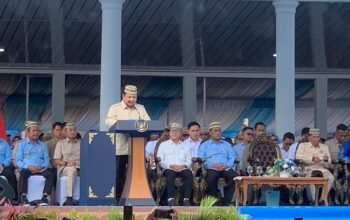 Presiden Prabowo Subianto menyampaikan pidato pada puncak Pekan Nasional (PENAS) Petani dan Nelayan XVII di Gorontalo, Rabu (24/6/2026)/Hibata.id