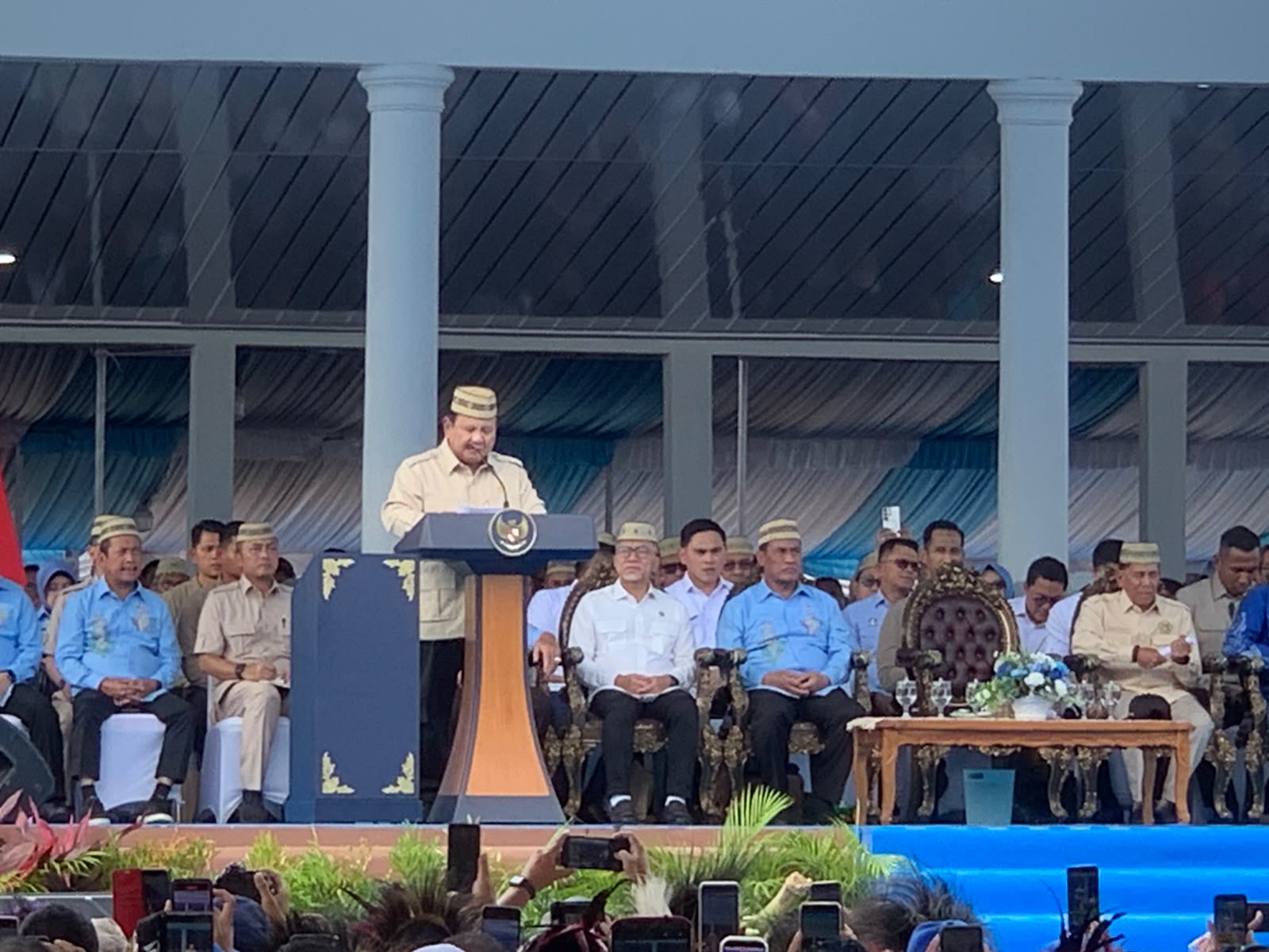 Presiden Prabowo Subianto menyampaikan pidato pada puncak Pekan Nasional (PENAS) Petani dan Nelayan XVII di Gorontalo, Rabu (24/6/2026)/Hibata.id