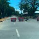 Penutupan Jalan ByPass Bone Bolango untuk kegiatan balap motor. Berdasarkan pantauan saat pengambilan foto, tidak terlihat petugas kepolisian di titik penutupan jalan/Hibata.id