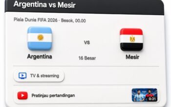 Argentina vs Mesir di Piala Dunia 2026/Hibata.id