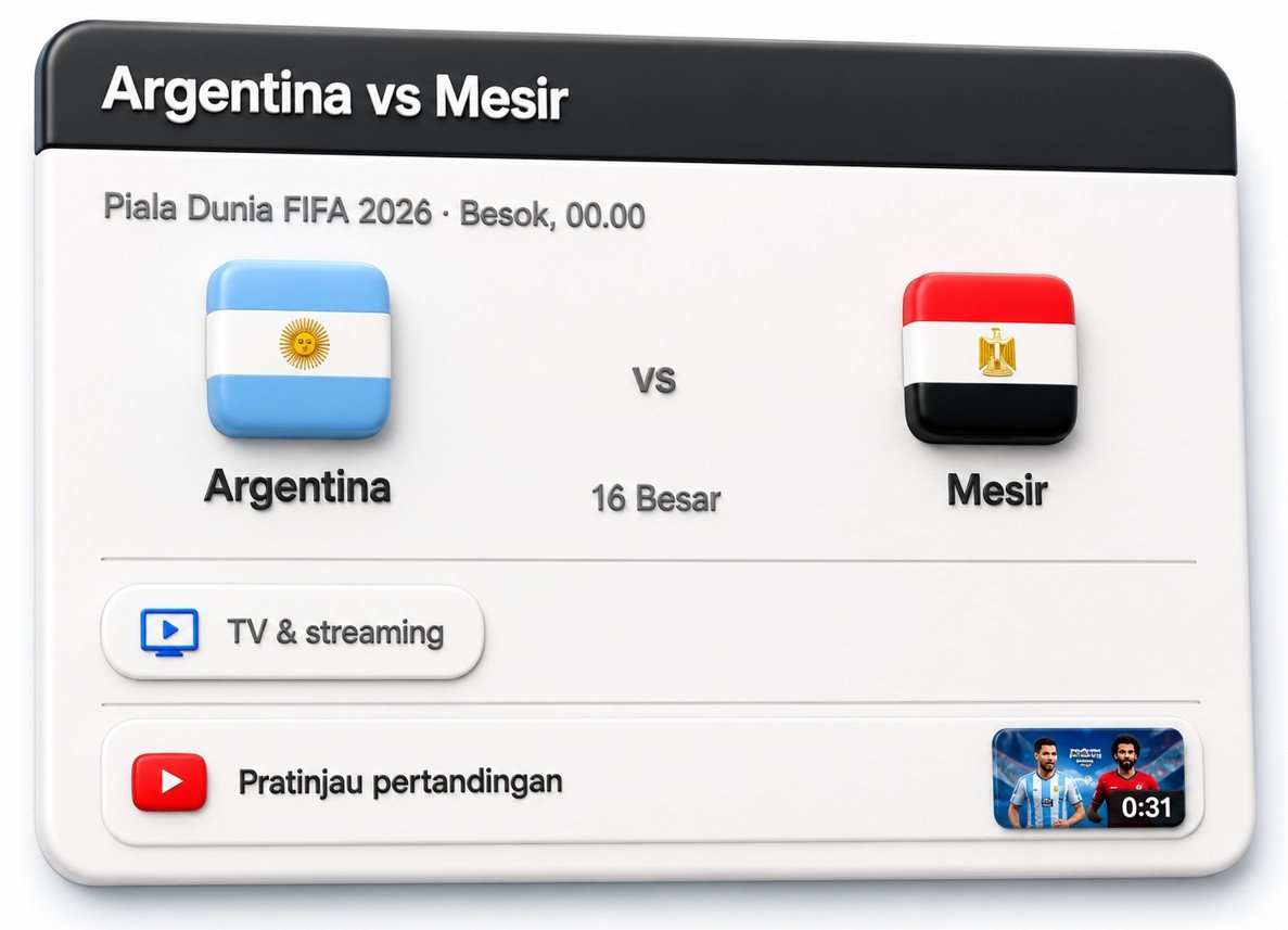 Argentina vs Mesir di Piala Dunia 2026/Hibata.id