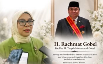 Kolase foto Anggota DPRD Provinsi Gorontalo Femmy Kristina Udoki bersama mendiang Anggota DPR RI Rachmat Gobel. Femmy mengenang almarhum sebagai sosok yang memiliki dedikasi besar dalam memperjuangkan pembangunan Gorontalo/Hibata.id