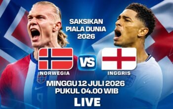 Norwegia vs Inggris: Haaland Datang, Pendukung The Three Lions Mulai Hitung Napas/Hibata.id