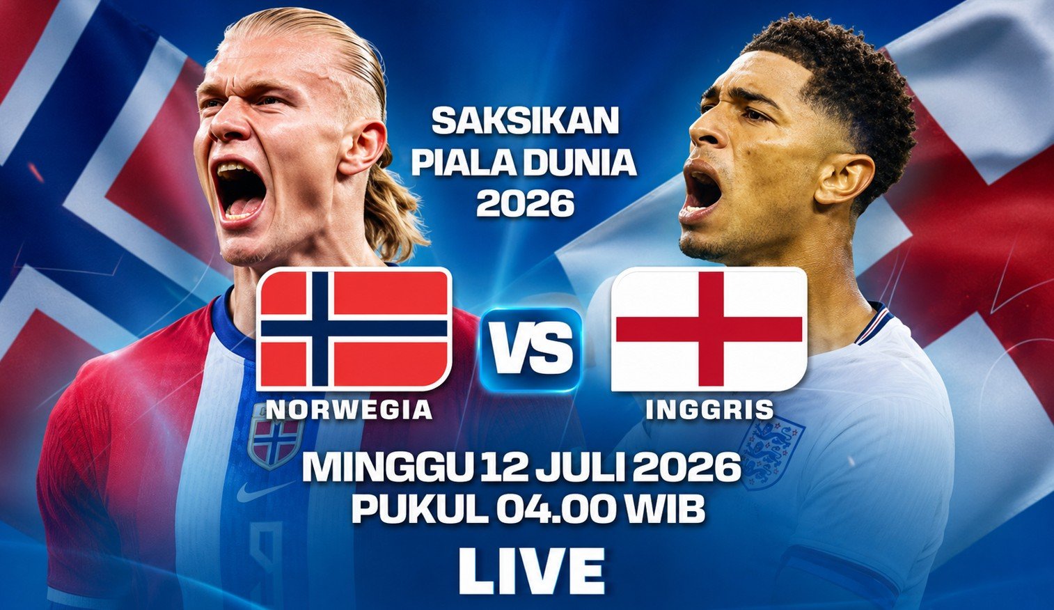 Norwegia vs Inggris: Haaland Datang, Pendukung The Three Lions Mulai Hitung Napas/Hibata.id