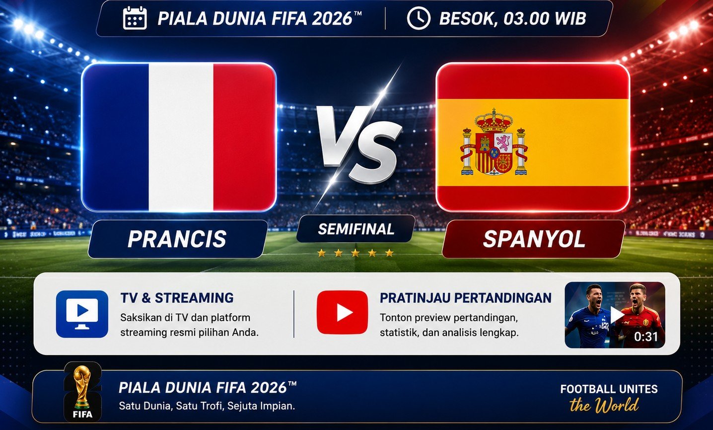 Prediksi Prancis vs Spanyol Semifinal Piala Dunia 2026, Les Bleus Diminta Waspada/Hibata.id