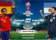 Grafik ilustrasi pertandingan final Piala Dunia 2026 antara Spanyol dan Argentina yang dijadwalkan berlangsung di Stadion MetLife, East Rutherford, New Jersey, Amerika Serikat, Minggu (19/7/2026) waktu setempat. ANTARA INFOGRAFIK/Vintan Rahmadanti/Hibata.id