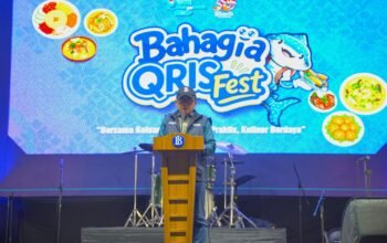 Kepala Perwakilan Bank Indonesia Provinsi Gorontalo, Bambang Satya Permana, memaparkan capaian penyelenggaraan BAHAGIA QRISFest 2026, termasuk realisasi 147 ribu transaksi QRIS/Hibata.id