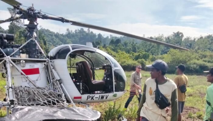 Suara Helikopter Pecah Keheningan Taluditi, Penolakan Tambang Menguat