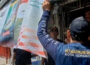 Reklame Tak Berizin di Kota Gorontalo Ditertibkan. (Foto: Humas)