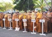 Kondisi apel bersama ASN, PPPK penuh waktu, dan PPPK paruh waktu di halaman Kantor Wali Kota Gorontalo, Senin, 27 Juli 2026.. (Foto: Humas)