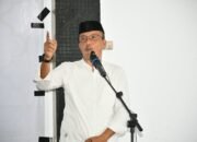 Wakil Bupati Boalemo Lahmuddin Hambali saat menghadiri Istigasah Akbar Muslimat NU di Kecamatan Botumoito, Sabtu (27/6/2026)/Hibata.id