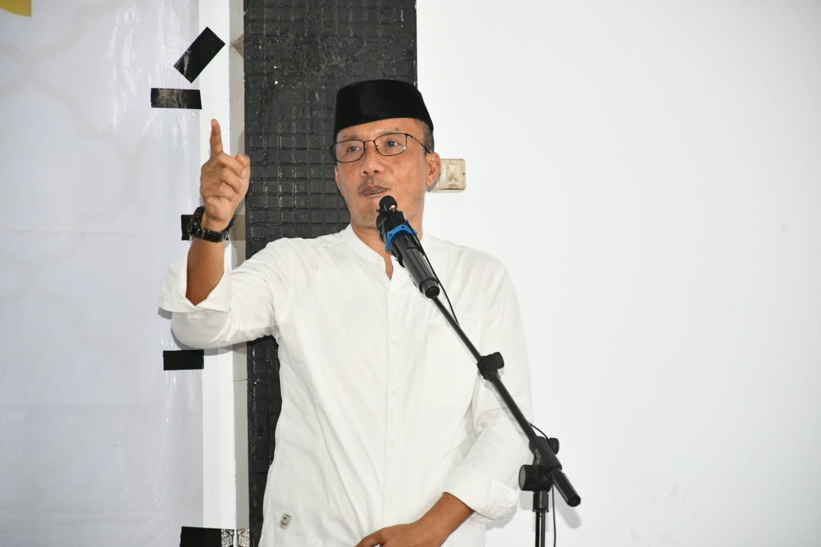 Wakil Bupati Boalemo Lahmuddin Hambali saat menghadiri Istigasah Akbar Muslimat NU di Kecamatan Botumoito, Sabtu (27/6/2026)/Hibata.id