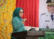 Ketua Tim Penggerak PKK Kota Kotamobagu, Ny. Rindah Gaib Mokoginta, membuka secara resmi Rapat Koordinasi dan Kerja Sama Lintas Organisasi Perempuan dalam upaya pencegahan kekerasan terhadap perempuan dan anak di Kota Kotamobagu, Kamis, 2 Juli 2026. (Foto: Humas)