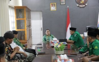 Wali Kota Kotamobagu Weny Gaib menerima kunjungan silaturahmi jajaran Pengurus Wilayah (PW) Gerakan Pemuda Ansor Sulawesi Utara di rumah dinas wali kota. (Foto: Humas)
