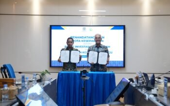 Wali Kota Kotamobagu, Weny Gaib, dan Direktur Utama Pusat Investasi Pemerintah, Ismed Saputra, di Kantor Pusat Investasi Pemerintah, Jakarta Pusat, Jumat, 24 Juli 2026. (Foto: Humas)