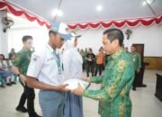 Wali Kota Kotamobagu, Weny Gaib, secara resmi membuka Pemusatan Pendidikan dan Pelatihan (Diklat) Calon Pasukan Pengibar Bendera Pusaka (Paskibraka) Kota Kotamobagu Tahun 2026. (Foto: Humas)