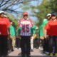 Sekda Bone Bolango Iwan Mustapa mengikuti lomba gerak jalan dalam rangka memperingati HUT ke-81 Proklamasi Kemerdekaan Republik Indonesia di Alun-Alun Bone Bolango, Kamis (13/8/2026)/Hibata.id