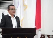 Ekwan Ahmad, Fraksi Demokrat Nurani Rakyat DPRD Provinsi Gorontalo saat menyampaikan pandangan Fraksi/Hibata.id