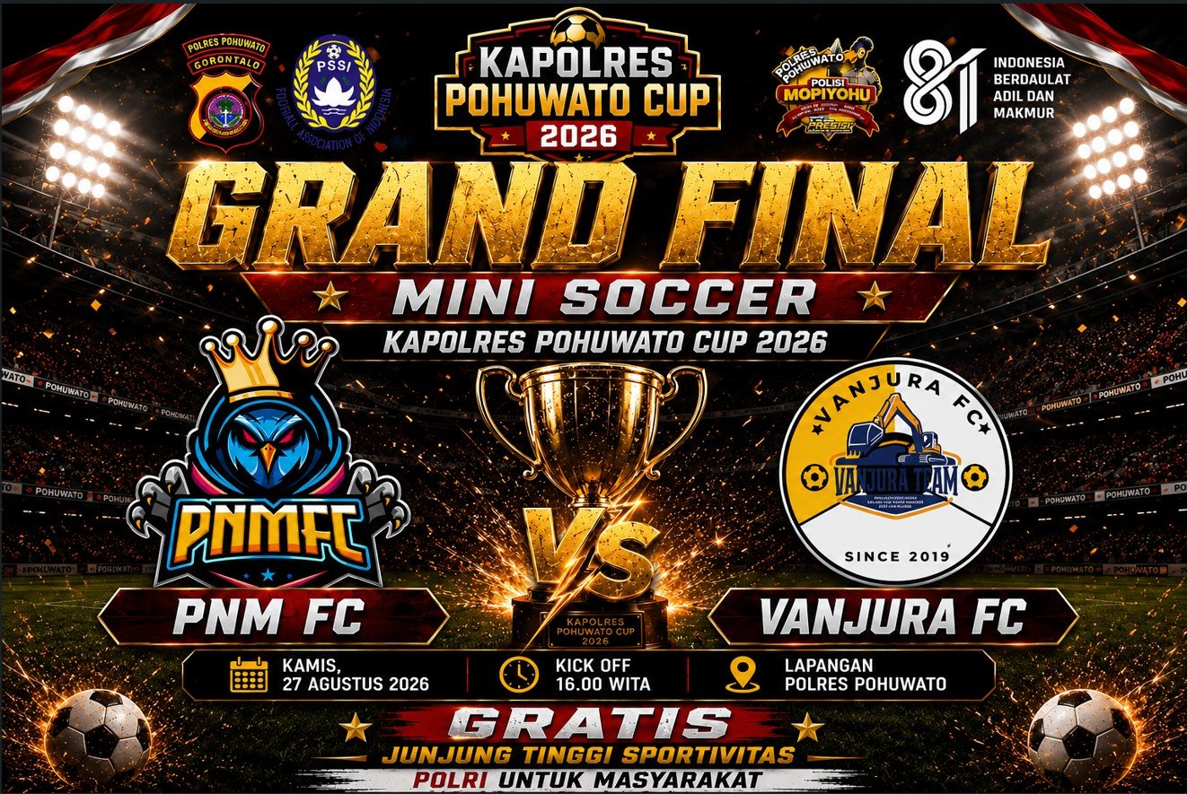 Final FNM FC vs Vanjura FC, Kapolres Pohuwato Ajak Warga Hadir/Hibata.id