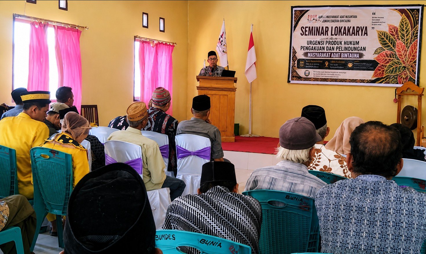 Pemkab Bolaang Mongondow Utara mendorong perlindungan dan pemberdayaan masyarakat adat melalui Musda AMAN Bintauna, Sabtu 29 Agustus 2026/Hibata.id
