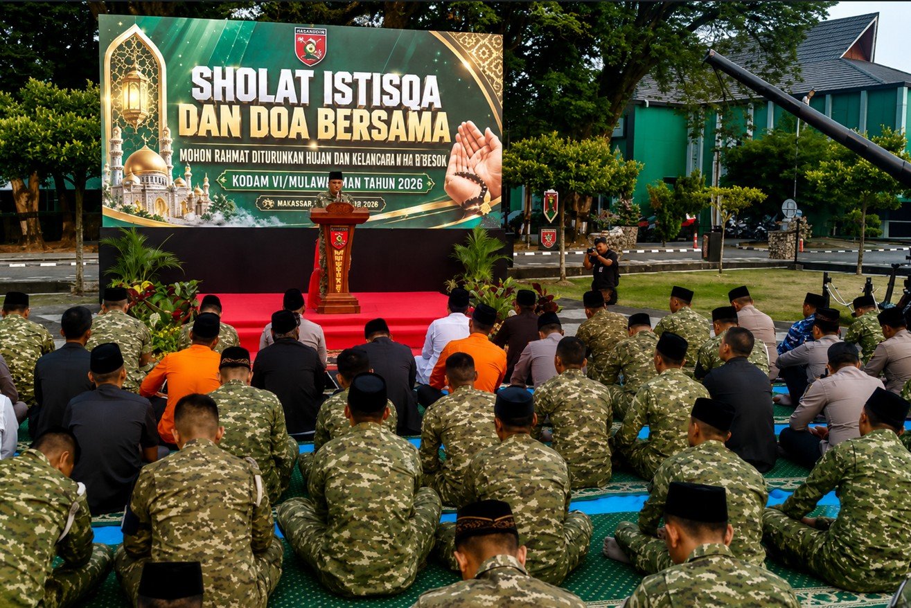 TNI-Polri bersama Forkopimda Balikpapan menggelar Sholat Istisqo dan doa bersama di tengah musim kemarau serta meningkatnya potensi karhutla/Hibata.id