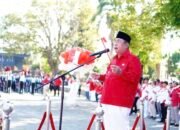 Wali Kota Gorontalo Adhan Dambea saat memimpin upacara dalam mencanangkan Bulan Wawasan Kebangsaan Tahun 2026. (Foto: Humas)