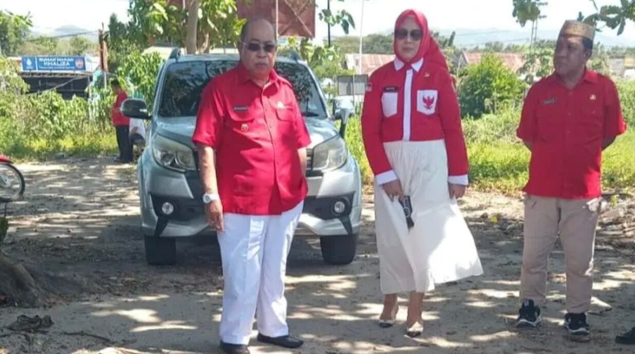 Wali Kota Gorontalo, Adhan Dambea, meninjau langsung lokasi pembangunan kantor Wali Kota baru di kawasan Eks Terminal 42, Kelurahan Tapa, Senin (3/8/2026). (Foto: Humas)