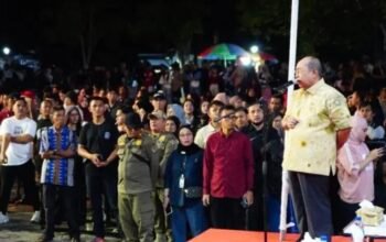 Pesta rakyat memperingati Hari Ulang Tahun (HUT) ke-81 Kemerdekaan Republik Indonesia di Lapangan Taruna Remaja, Kota Gorontalo, Senin malam, 17 Agustus 2026, (Foto: Humas)