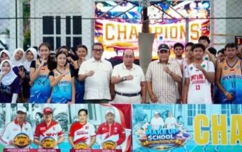 Dream Team MTsN 1 Gorontalo keluar sebagai kampiun kategori putra, sedangkan All Star SMPN 2 Gorontalo merebut gelar juara kategori putri. (Foto: Humas)