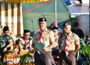 Wakil Bupati Boalemo Lahmudin Hambali membuka Kemah Merdeka Berkarya Jilid III Kwartir Ranting Tilamuta, Jumat (7/8/2026). Ia mengapresiasi kegiatan tersebut sebagai wadah pembentukan karakter dan kepemimpinan generasi muda/Hibata.id