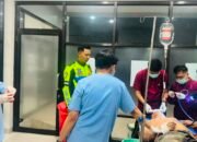 Kecelakaan tunggal terjadi di Jalan Desa Palopo, Pohuwato. Pengendara motor mengalami luka dan mendapat penanganan medis di rumah sakit/Hibata.id