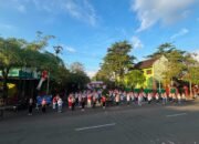 DWP Trenggalek menggelar senam sehat di CFD untuk menjaga kebugaran warga sekaligus mengajak masyarakat mendukung UMKM lokal/Hibata.id