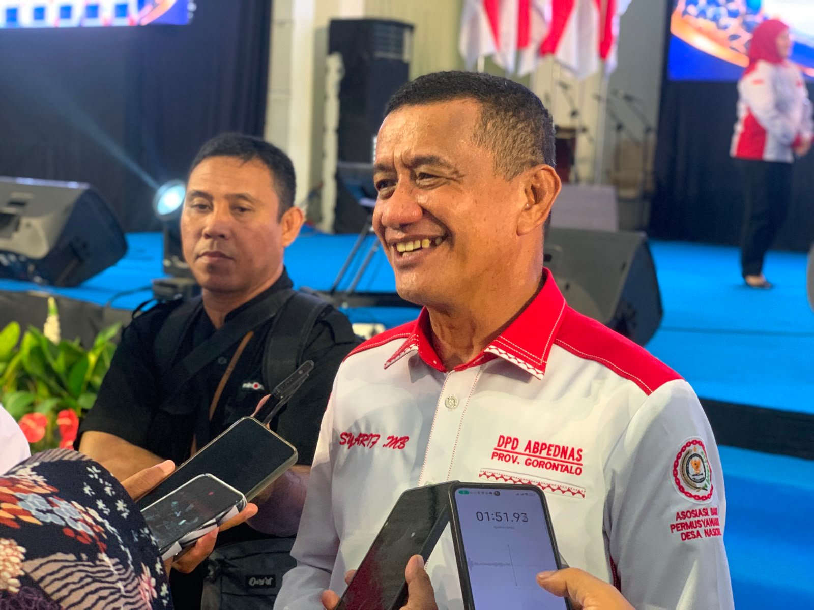 Ketua Dewan Pimpinan Daerah (DPD) Asosiasi Badan Permusyawaratan Desa Nasional (ABPEDNAS) Provinsi Gorontalo, Syarif Mbuinga. (Foto: Randa/Hibata.id)