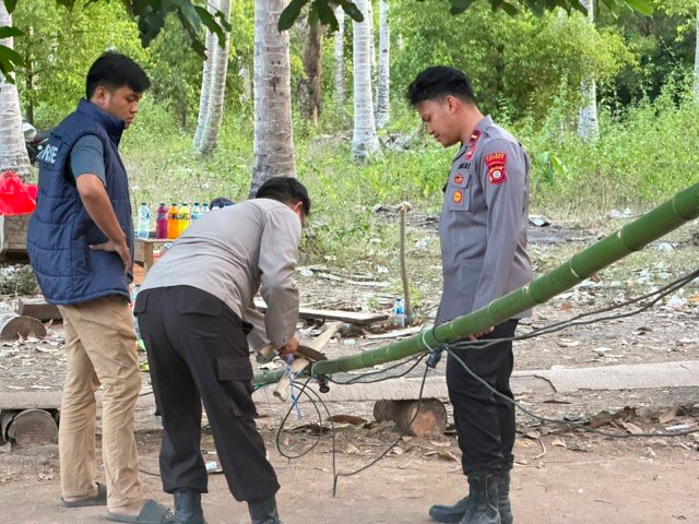 Lokasi Sabung Ayam di Desa Milangodaa, Kecamatan Popayato Timur. (Foto: Polisi)