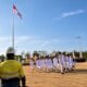 Presiden Direktur PT Merdeka Gold Resources Tbk (MGR) Boyke Poerbaya Abidin saat menjadi pembina Upacara HUT ke-81 Kemerdekaan Republik Indonesia di Kilometer Nol, Pani Gold Mine, Kabupaten Pohuwato.