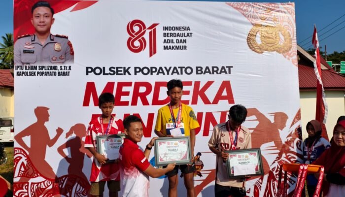 Merdeka Fun Run di Popayato Barat, Pelajar SD hingga SMA Turut Berlari