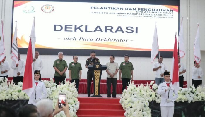 Wali Kota Kotamobagu Hadiri Pengukuhan DPD Aslinmas Sulut, Dorong Sinergi Jaga Ketertiban